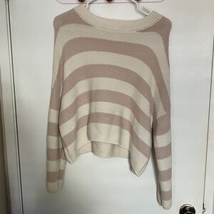 Excellent Condition Sincerely Jules Cream and Tan Striped Sweater Size XS